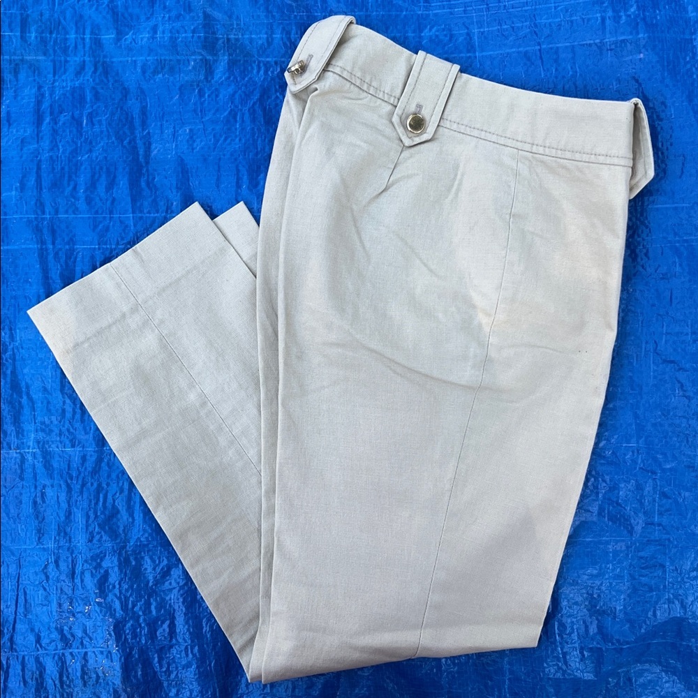 Tory Burch khaki pleated dressy capri pants